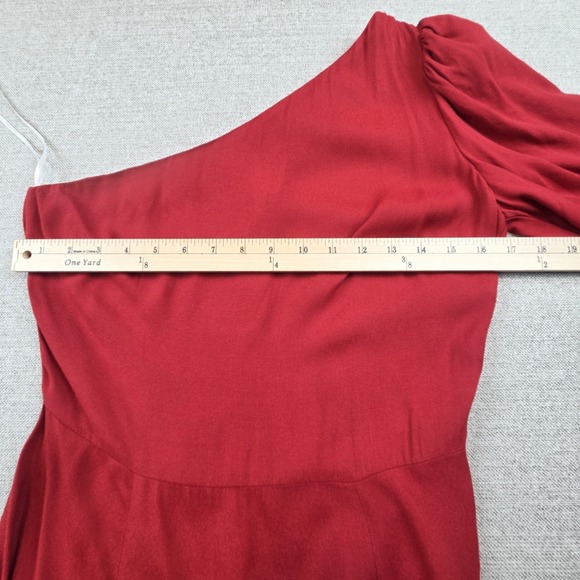 Reformation Lawrence Crimson High Slit One Shoulder Midi Dress Size 8 Sexy NEW - Picture 11 of 13